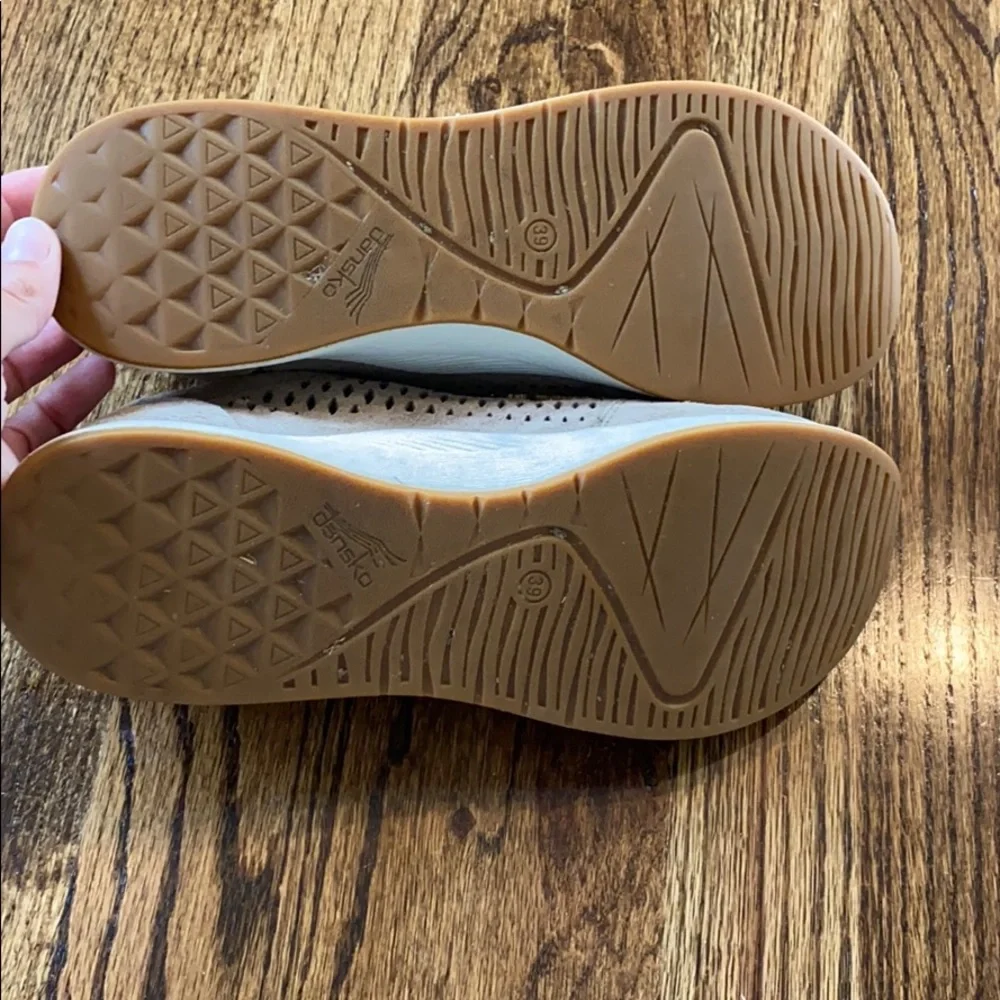 Dansko Beige Perforated Lace-Up Sneakers